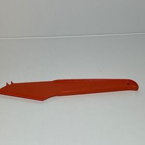 Vintage Orange Tupperware Plastic Knife Cheese Spreader Serrated Edge